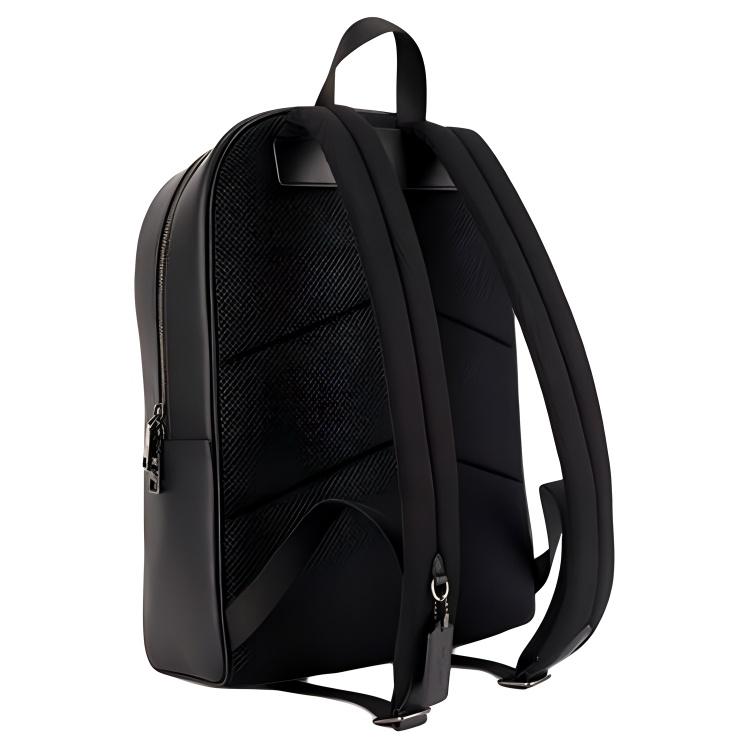 Coach Classic Logo Leather Backpack Large Men backpack Black CAJ90-QBMI5