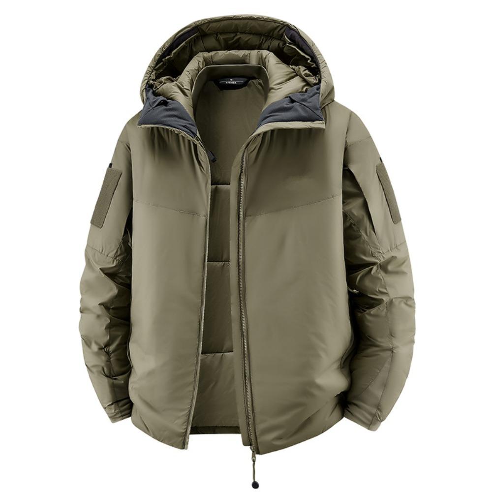 Мужская зимняя тактическая куртка для улицы, пальто, теплое, ветрозащитное, водонепроницаемое, холодостойкое, однотонное худи, топы для пешего туризма