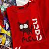 1990-е красная хлопковая футболка с графикой из аниме FLCL Кот Таккун Унисекс S5XL Унисекс футболка