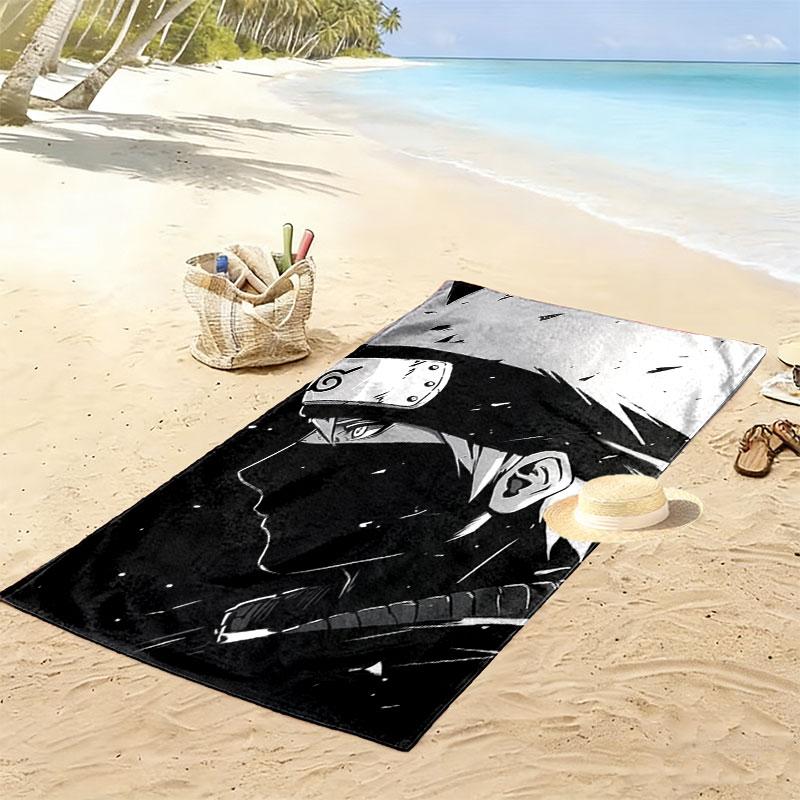 Naruto Kakashi Anime Print Beach Towel, Large Soft Quick Dry Towel for Beach Camping Swimming