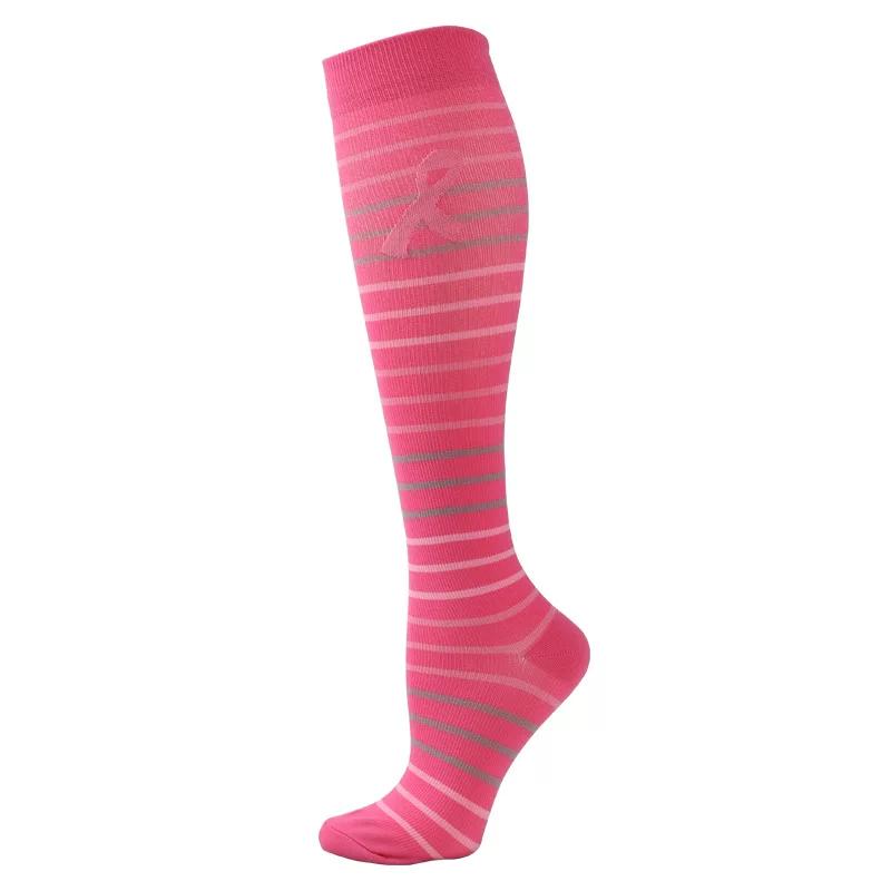 Sports Compression Socks, Outdoor Cycling Socks, Pink Calf Socks, Sports Socks, Elastic Sweat-Absorbing Long Socks