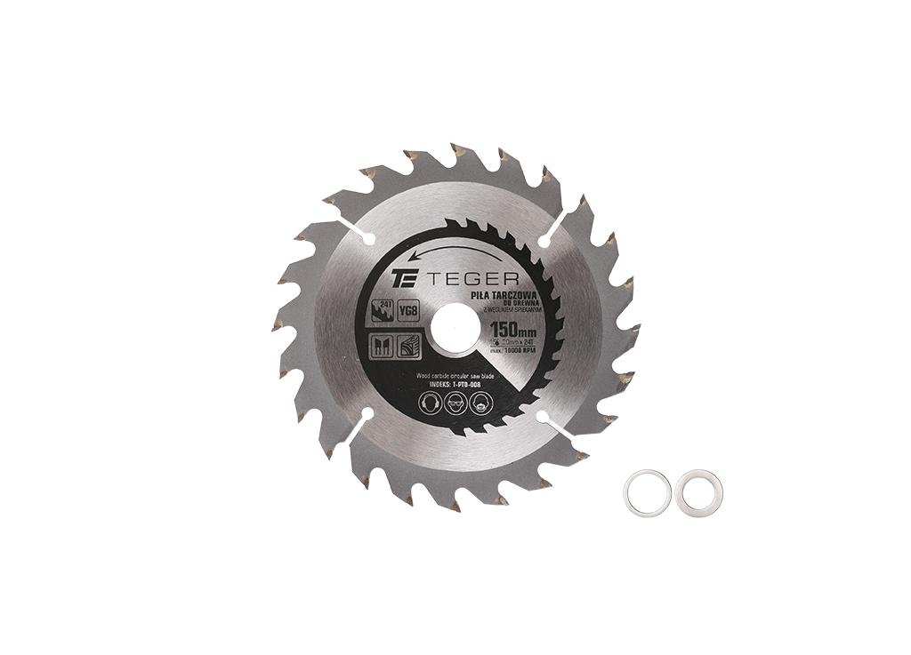 TEGER 150x20 24T carbide saw blade - for wood, plywood, MDF, ATB, 1.4/2.2 , 10,000 rpm