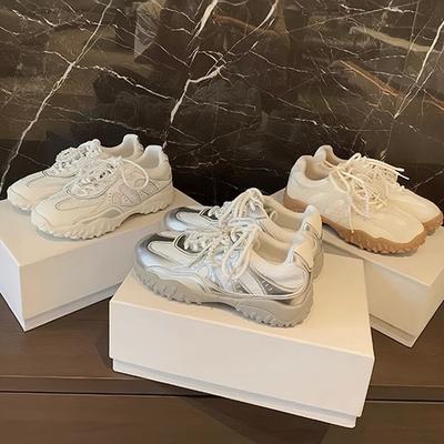 Версия из коровьей кожи виноградный кружевной верх повседневная спортивная обувь жемчужный ремень внутренняя платформа обувь Форреста Гампа женская тренировочная обувь