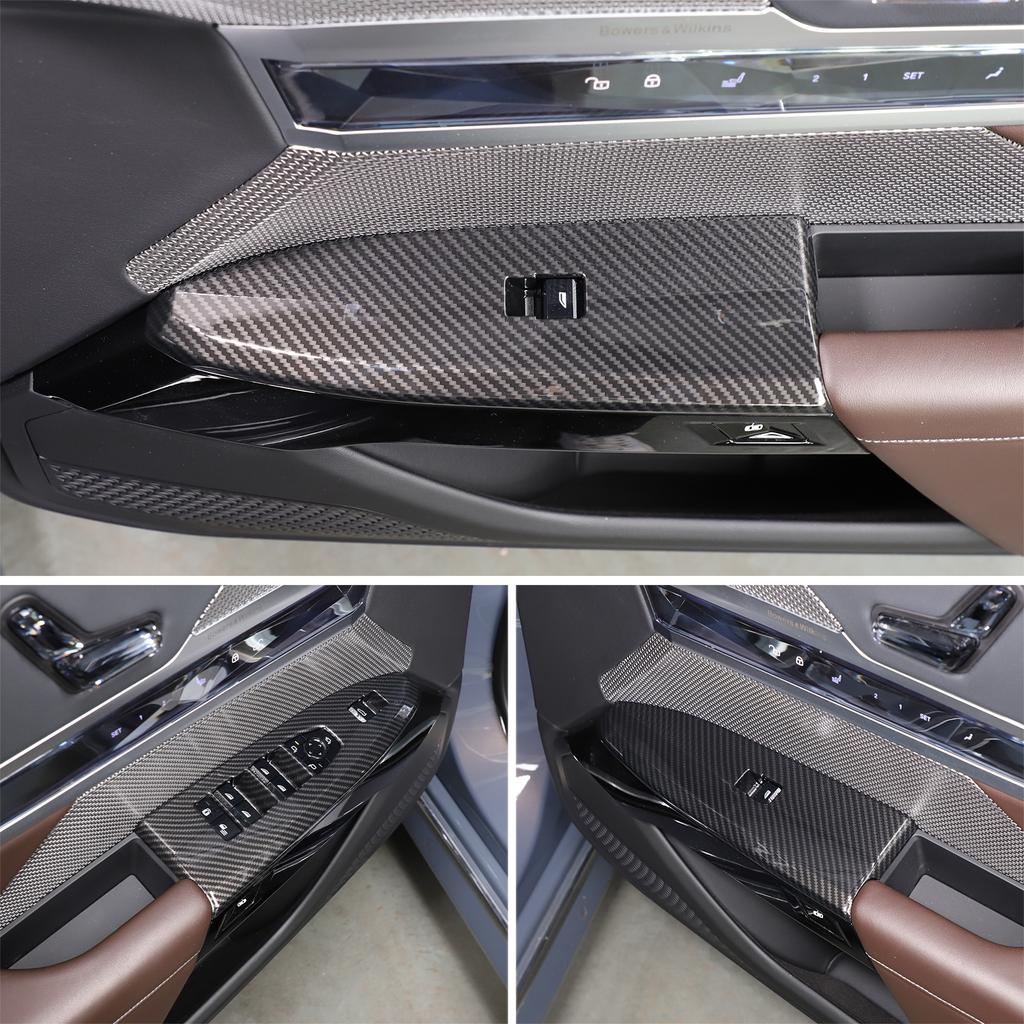 АБС-пластик с карбоновым покрытием Для BMW 7 i7 Серии G70 2025-2025 Панель переключения передач автомобиля Рамка заднего воздуховода Рамка стеклоподъемника Отделка Аксессуары для автомобиля