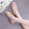 Fairy wind soft-soled sandals female summer flats 2025 new non-slip versatile rhinestone bohemian