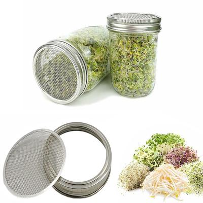 Сетчатый экран для банки Мейсона из нержавеющей стали, крышка для рассады, лотки для выращивания семян, крышка для проращивания