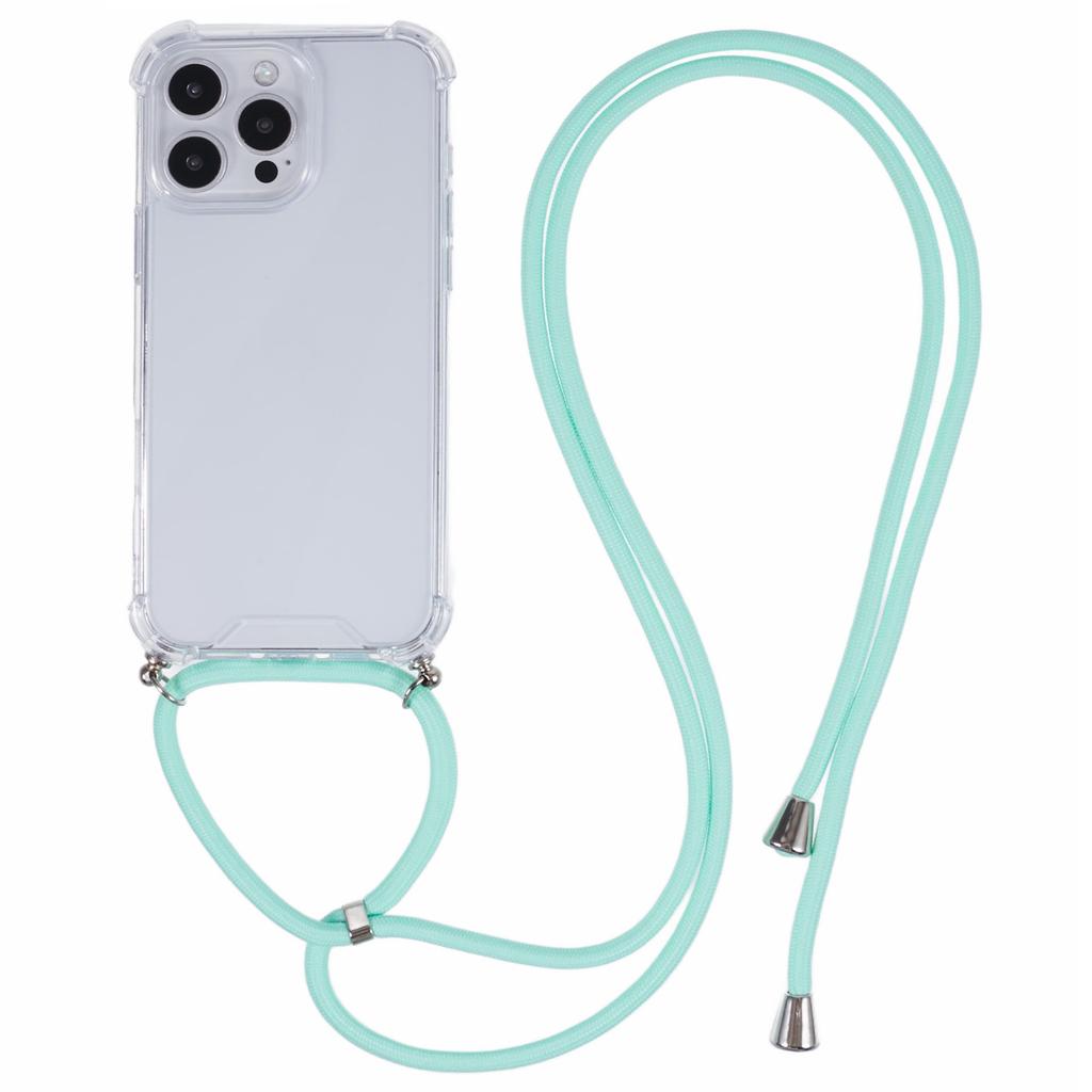 Для iPhone 16 Pro Чехол Усиленные 4 угла Акрил+ТПУ Чехол для телефона с регулируемым шнурком