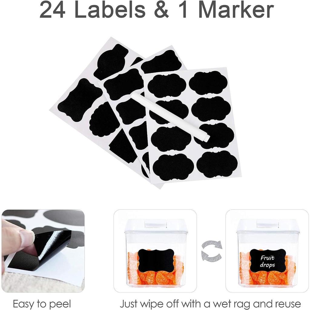 Airtight Food Storage Containers, 20 Pieces BPA Free Plastic Cereal Containers with Easy Lock Lids,for Kitchen Pantry Organization and Storage