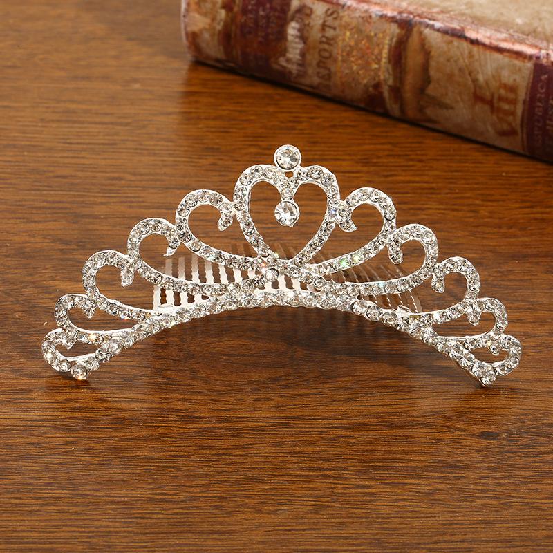Детская тиара из сплава для девочек, тиара для любви, гребень для волос принцессы, стразы, жемчуг, тиара на день рождения