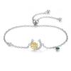 Color Sakura Sunflower Butterfly Pendant Bracelet Sparkling Lucky Infinite Symbol for Womens Fine Wedding Jewelry