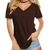 BITCED Летняя накидка на голову однотонная повседневная футболка с V-образным вырезом свободного кроя летняя футболка женская