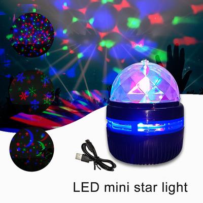 Проектор RGB Лампа Автоматически Вращающаяся Светодиодный Ночник USB Зарядка Окружающее освещение Для Дома Детской Спальни Звуковые Световые Эффекты для Вечеринки