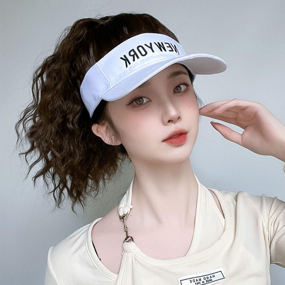 Носите Натуральные Накладные Волосы Гольф Кепка Хвост Пони Искусственные Волосы Шляпа Тень Бейсболка Парик Короткий Волнистый Хвост Пони