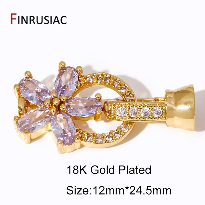 Позолоченное 18K Золотом Циркониевое Крепление Аксессуары Застежка Замочки Для Рукоделия Бисера Жемчуга Изготовления Украшений Фурнитура