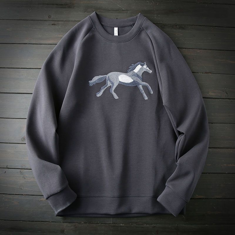 Тяжелая промышленность Вышивка Жидкий аммиак Воздух Длинноволокнистый хлопок Осень Мужская футболка с круглым вырезом и длинным рукавом для нижнего слоя Футболка Пуловер Повседневная толстовка