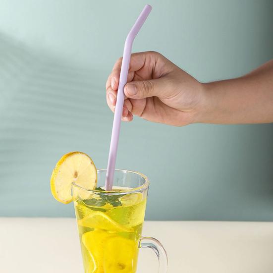 4Pcs Reusable Silicone Straws Set Easy To Clean Bend Colorful Heat-resistant Easy To Clean Food Grade Straw