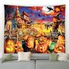 Страшный Хэллоуин Гобелен Тыквенный Фонарь Декор Стены Комнаты Фонарь Ткань Замок Ночная Сцена Подвесной Дом