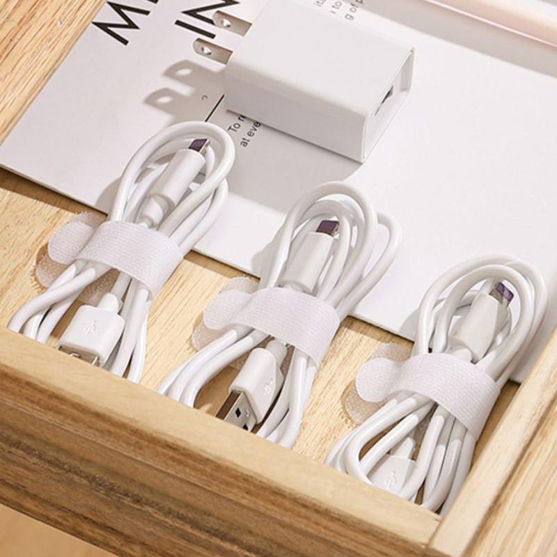 10pcs Reusable Cable Ties Fasten Wire Organizer Cord Rope Holder Self Adhesive Adjustable Cord Organizer Straps Desk Management
