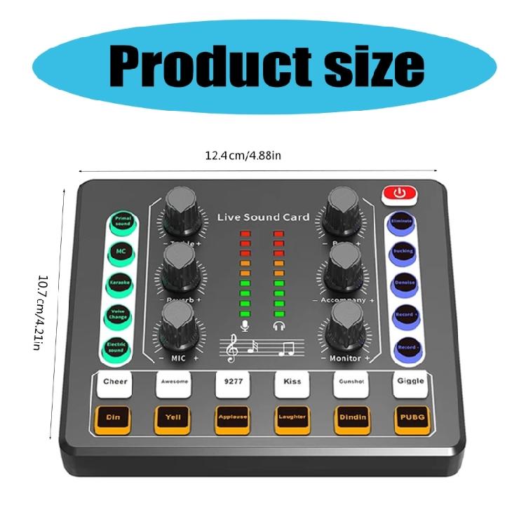 Podcast Microphone Sound Card Mixer Sound Board with Voice Changer Podcast Equipment Condenser Microphone for Phone/PC
