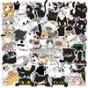 50 Cartoon Kitten with Knife Graffiti Stickers Decorate Guitar Notebook Suitcase DIY Waterproof