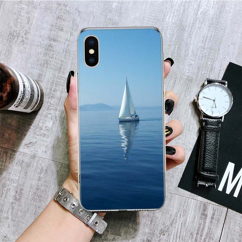 Чехол для телефона с парусником для iPhone 17 Air 16 15 Plus 11 14 Pro Max 13 Mini 12 7 8 + SE Художественный узор Индивидуальная крышка 17 Air 16 15