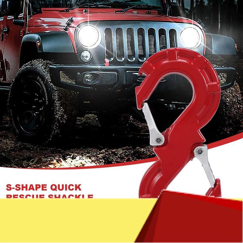 S-Shape Quick Rescue Shackle Trailer Winch Hook Car JK Offroad Towing Recovery Kits 4X4 Auto Winch Trailer Shackle-M53K