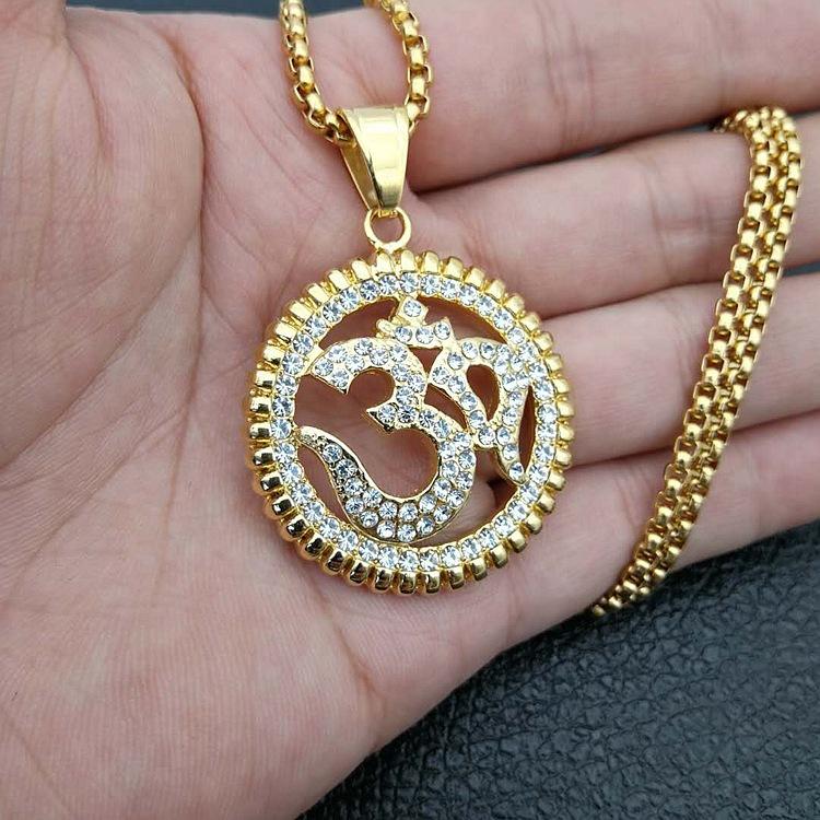 2026 Fashion Personality Party Wear Accessories, Gold-plated Diamond Symbol Pendant