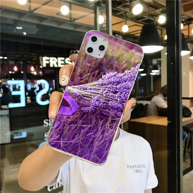 Простой чехол для телефона с лавандовыми фиолетовыми цветами для iPhone 12 11 Pro Max Mini XS Max 8 7 6 6S Plus X 5S SE 2020 XR силиконовый мягкий чехол
