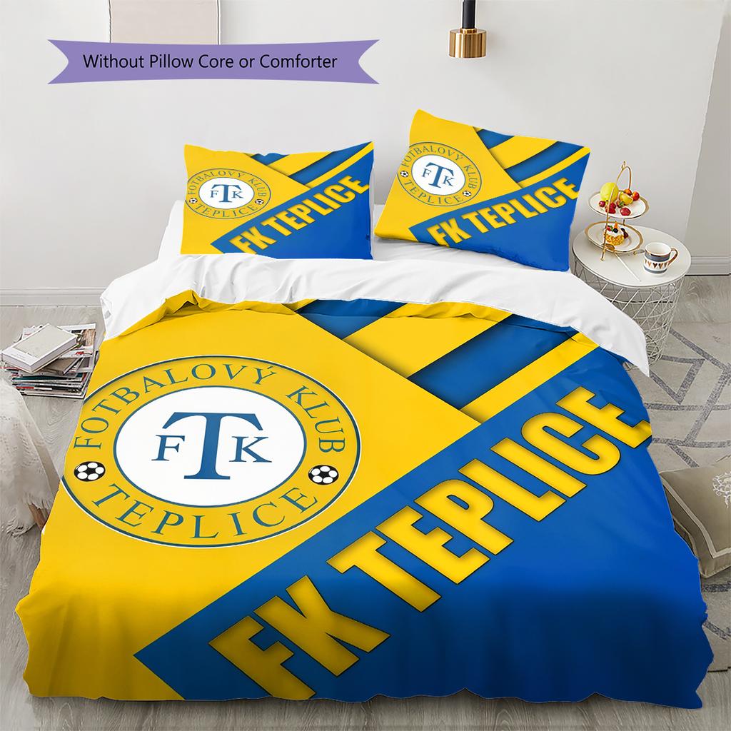Teplice team logo Pattern Bedding Home Decoration Birthday Gift (1 * duvet cover + 2 * pillowcase, without core)