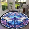 1pc Dragonfly Printed Chair Rug for Home Office Use, Living Room Kitchen Game Room Round Carpet