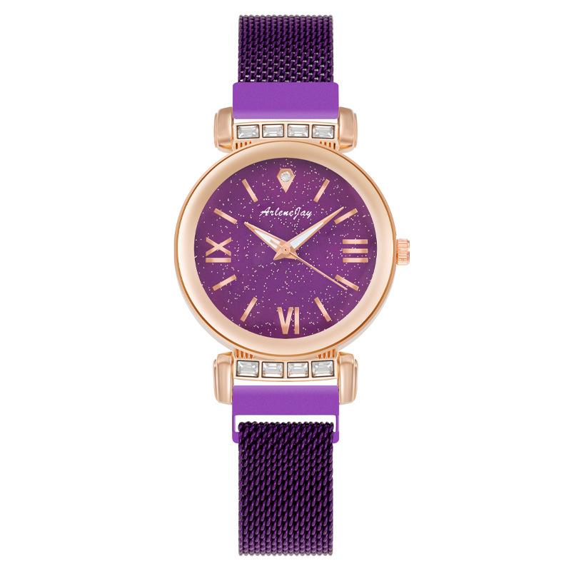 Fashion diamond-encrusted quartz watch women's watch women's watch lazy magnet Milan belt batch