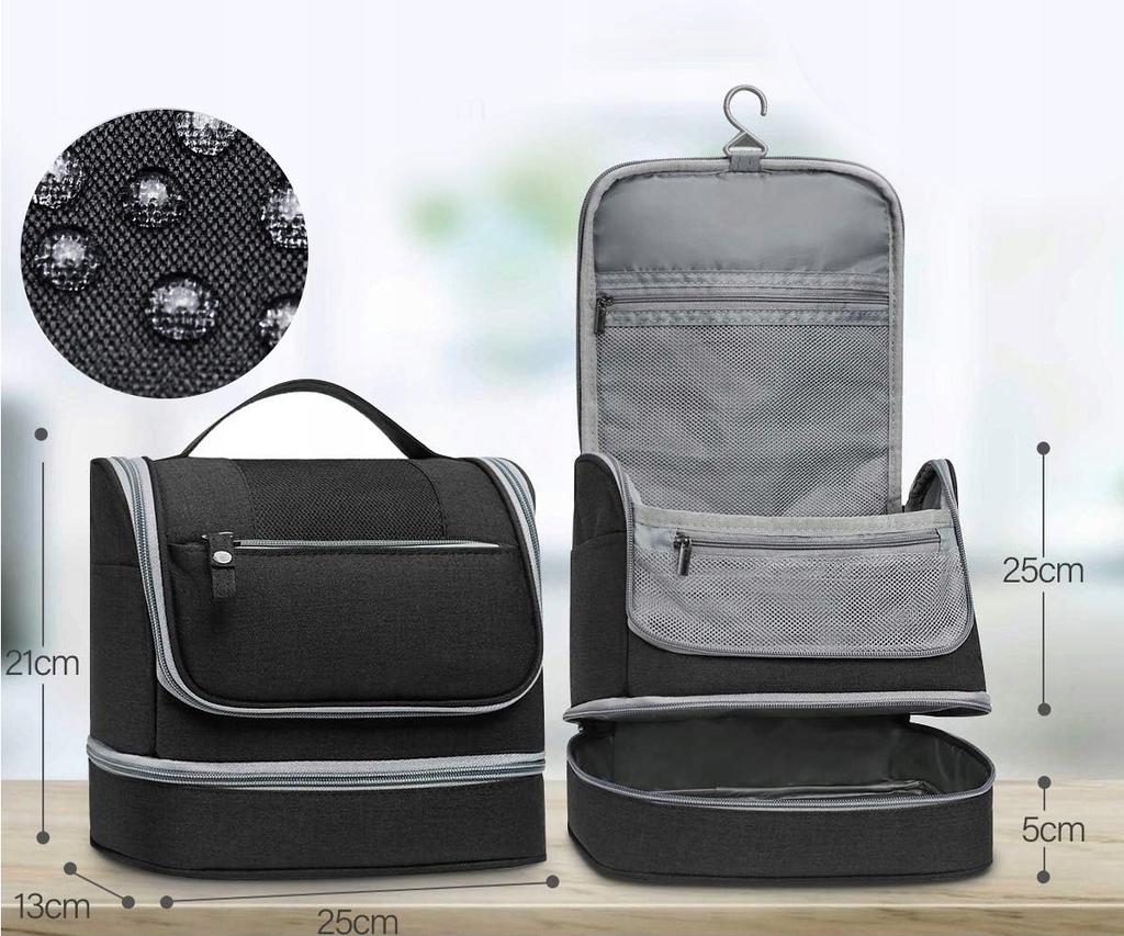 Men' Women' Travel Cosmetic Bag Tourist Cosmetic Case Mix150_Black