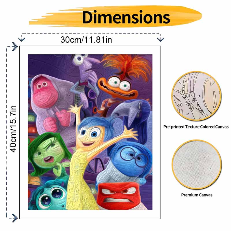 Disney Набор для рисования маслом по номерам «Головоломка 2», ручная работа, DIY, декор для дома, подарки, настенное искусство, картина на холсте для декора гостиной