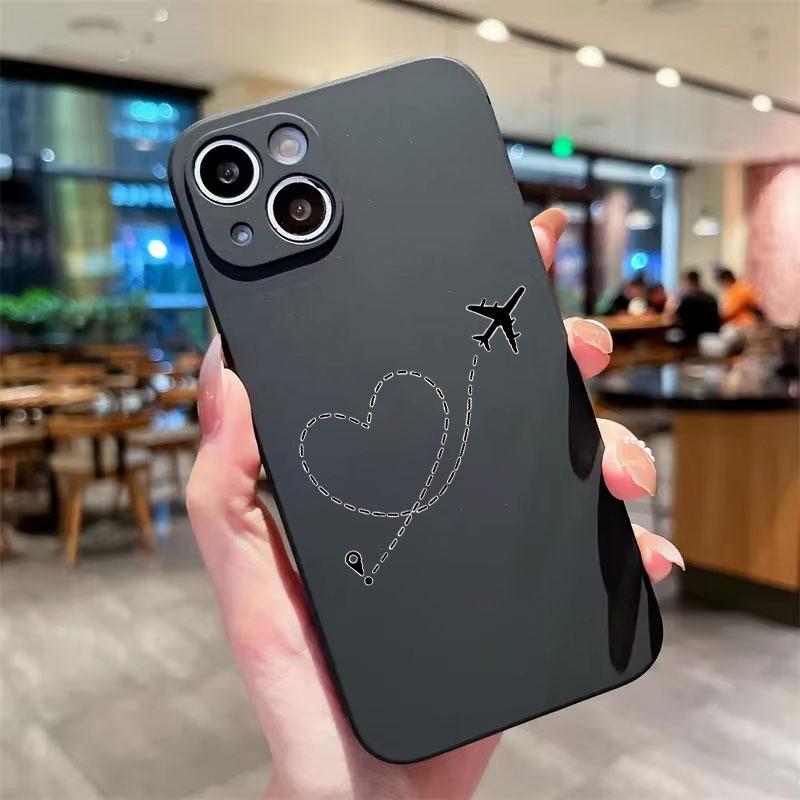 Премиальный чехол для телефона с рисунком самолета для iPhone 16 15 Pro Max Чехлы iPhone 13 11 12 14 Pro XS Max 7 8 Plus XR X Мягкая силиконовая крышка