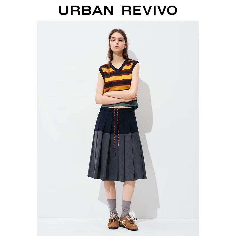 Женский повседневный вязаный жилет в полоску с V-образным вырезом UR