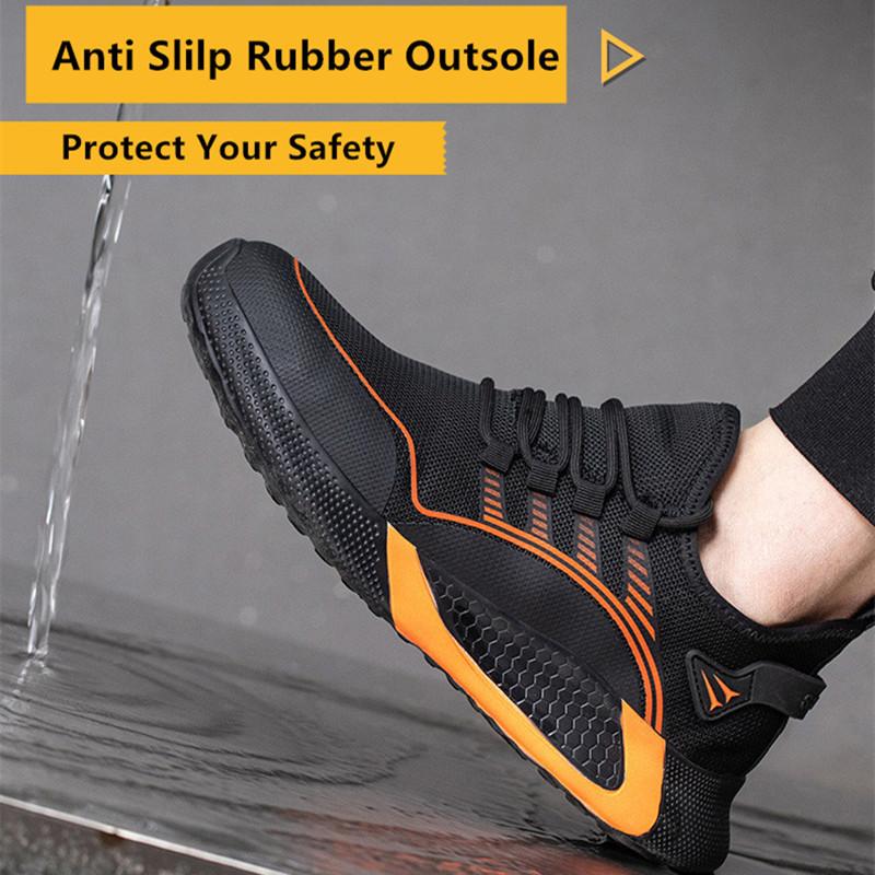 Летние дышащие рабочие кроссовки с защитой от проколов и нескользящей рабочей обувью с железным носком, легкая защитная обувь для мужчин с защитой от повреждений