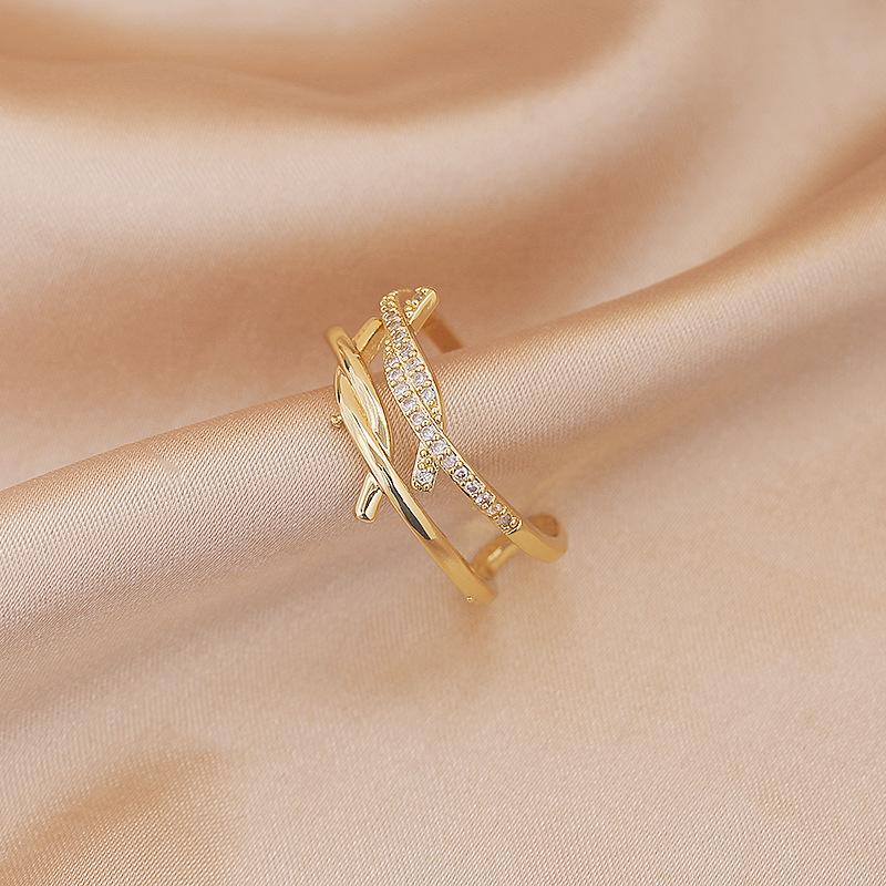 Роскошные кольца из золотого жемчуга и циркония для женщин, винтажное сексуальное разомкнутое кольцо, вечернее кольцо, модные элегантные ювелирные изделия