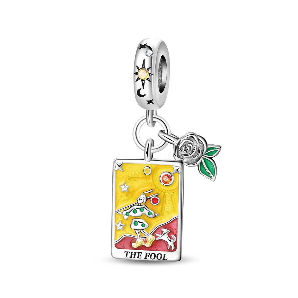 S925 Silver DIY Bracelet Charms Tarot Theme Sun Moon Stars Pendants Beads Kit