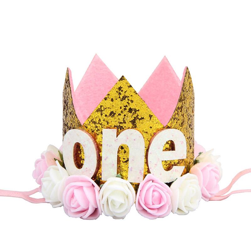 Головной убор на день рождения шляпа корона детский номер фото цветок вечеринка 1 шт день рождения ребенок корона выступление повязка на голову повязка на голову аксессуары