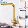 Антикварный водопроводный кран для кухни, золотой смеситель, питьевой кухонный кран для очистки, кран для кухонной раковины, водопроводный кран для кухни