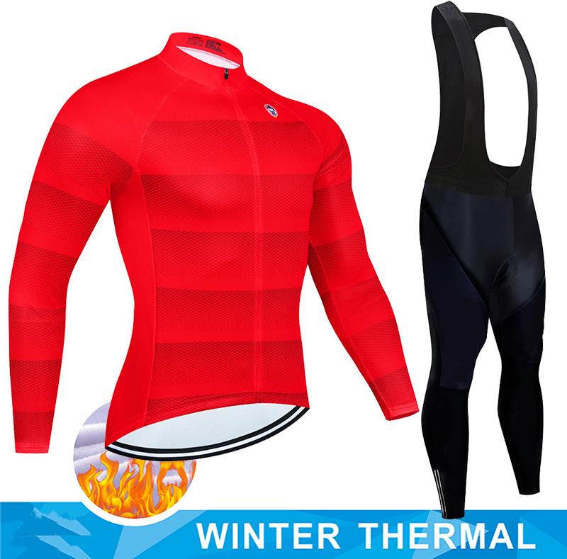 2026 Winter Fleece Warm Winter Thermal Fleece Cycling Jersey Set Man's Long Sleeves Cycling Kits Mountain Bike Jersey Road Bike Cycling Suit