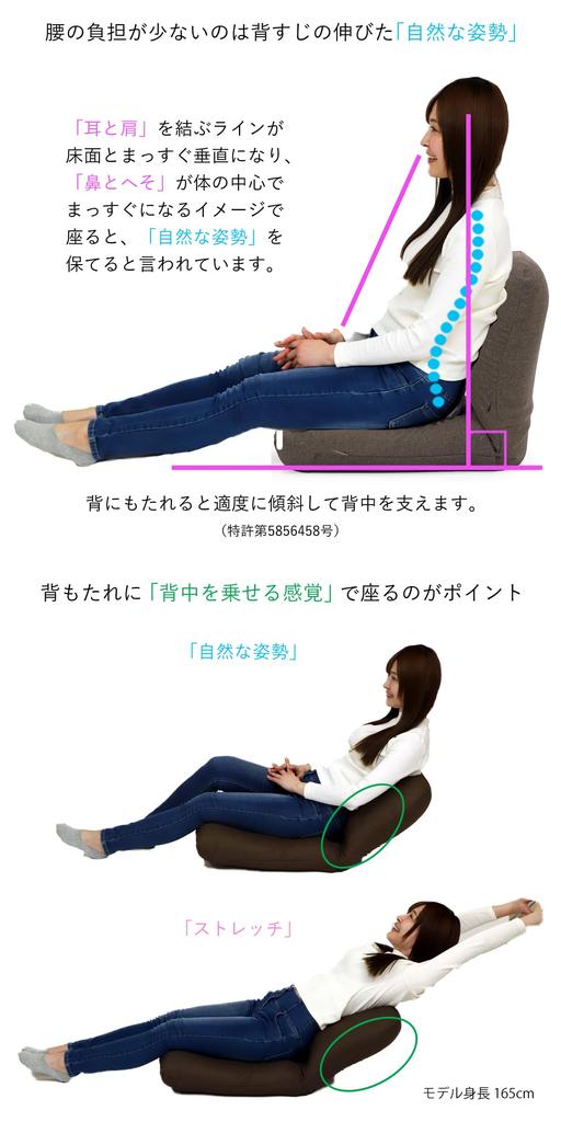Collaboration Beautiful Posture Seat Chair 5 That Supports Your Back Made In Japan Back Swing Function Back Reclining Stretch Compact Relax [Seat