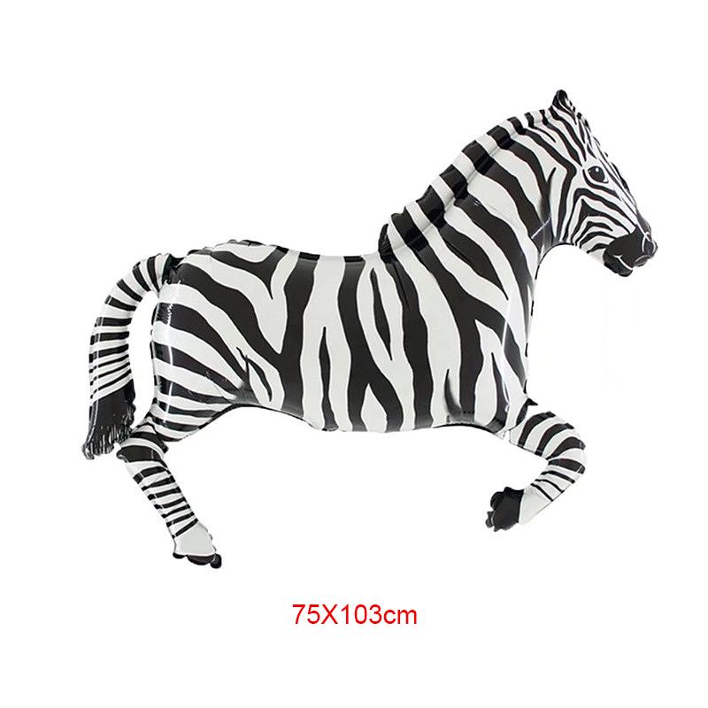 75x103cm Zebra Horse Tiger Aluminum Foil Balloon Cartoon Animal Birthday Party Decoration Personalized Theme Room Decor Toys