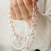 Bydaisy Oval Pearl Crystal Long Necklace Bn0509