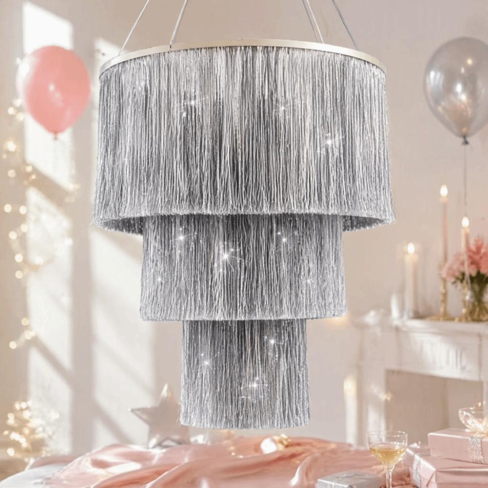 3-Tier Pendant Light Ornament Hand Woven Stage Decoration Tassel Ornament  Hotel Decorations