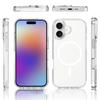 For iPhone 17 Magnetic Case 2.0mm Scratch Resistant TPU+PC Clear Phone Cover