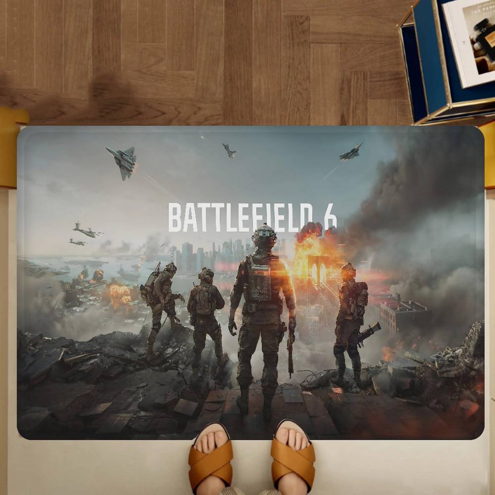 Коврик для прихожей Game Battlefield 6, моющийся, нескользящий, для гостиной, дивана, стульев, коврик для зоны, кухонный коврик для двери, ковер