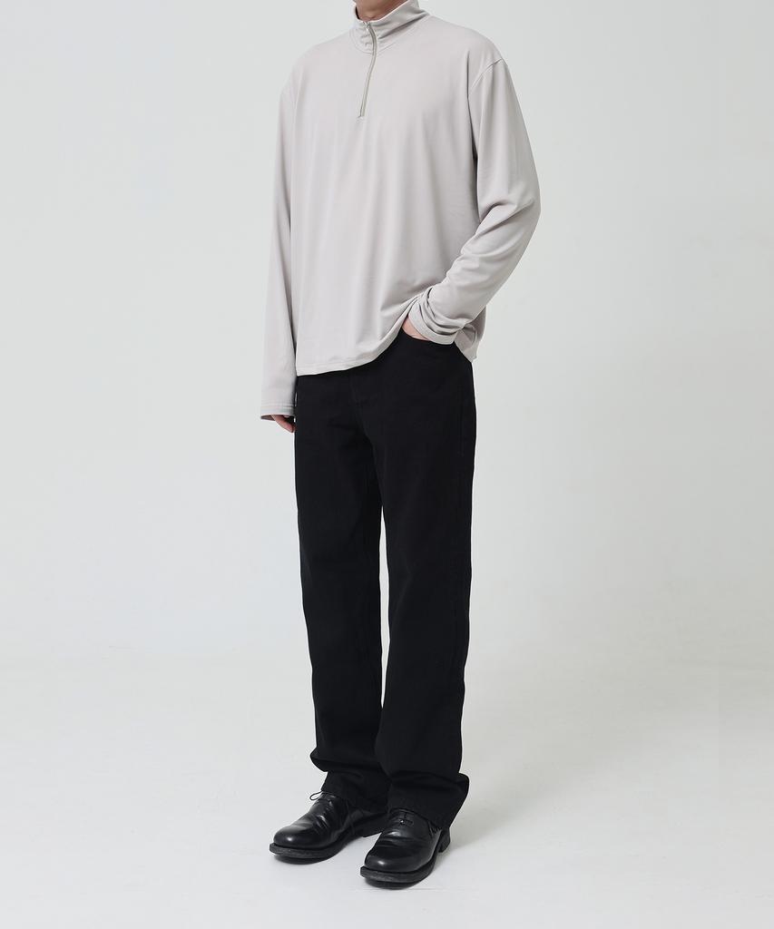 OX STUDIOS Soft Fluffy Half Zip-Up (Beige Gray)