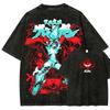 Футболка Tengen Toppa Gurren Lagann для мужчин, одежда с графическим принтом, короткий рукав, винтажная, с эффектом потертости, мужская, оверсайз, хлопковая футболка
