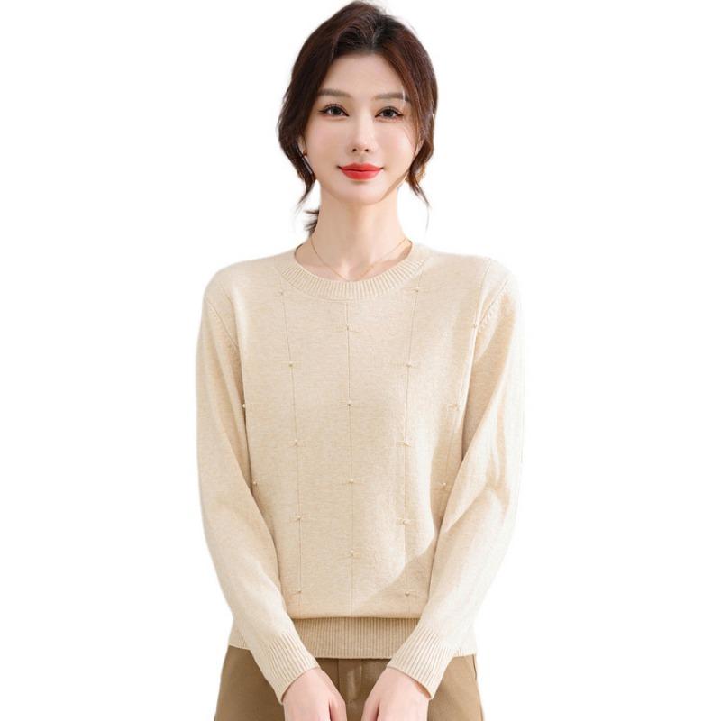 New Middle-aged and Elderly Women's Spring, Autumn and Winter Long-sleeved Mother Sweater Shirt Loose Large Size Middle-aged Knitted Sweater